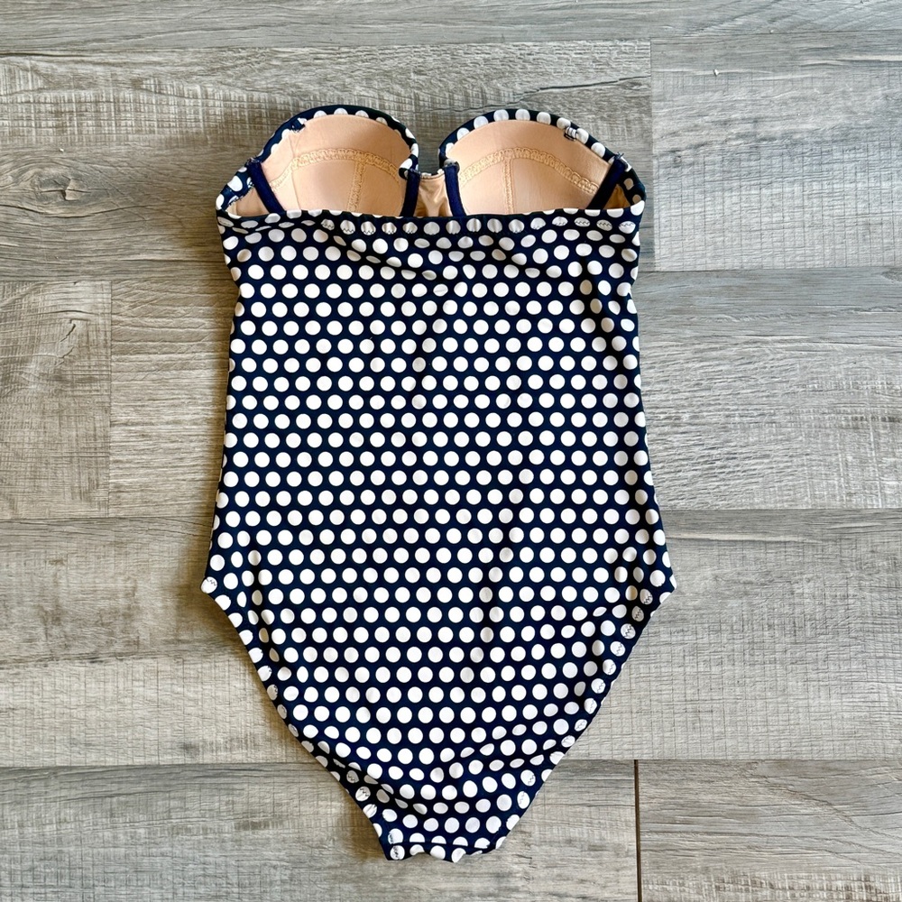 J. Crew Navy and White Polka Dot Swimsuit (size 2) - Picture 10 of 13